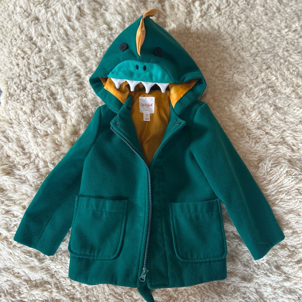 Cat & Jack Teal Dinosaur Jacket 3T
